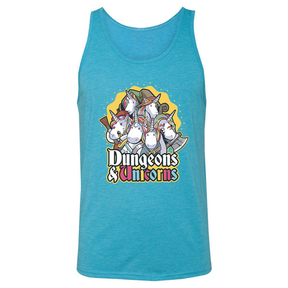Dungeons And Unicorns Unisex Jersey Tank - Aqua Triblend - 3