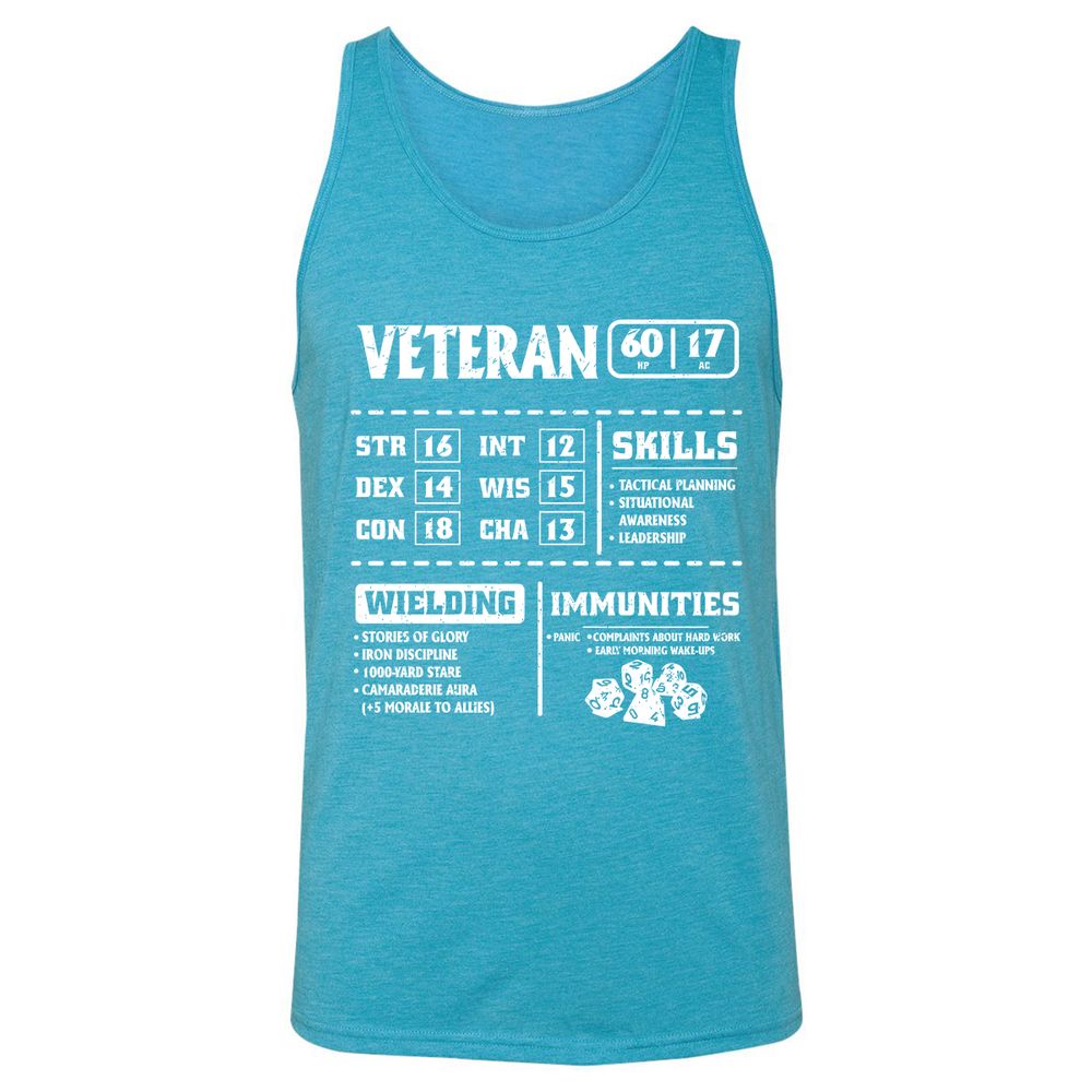 Veteran New Ver. Unisex Jersey Tank - Aqua Triblend - 3