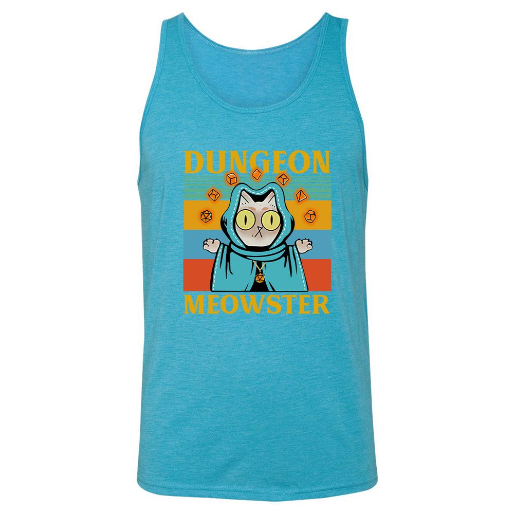 Dungeon Meowster Unisex Jersey Tank - Aqua Triblend - 3
