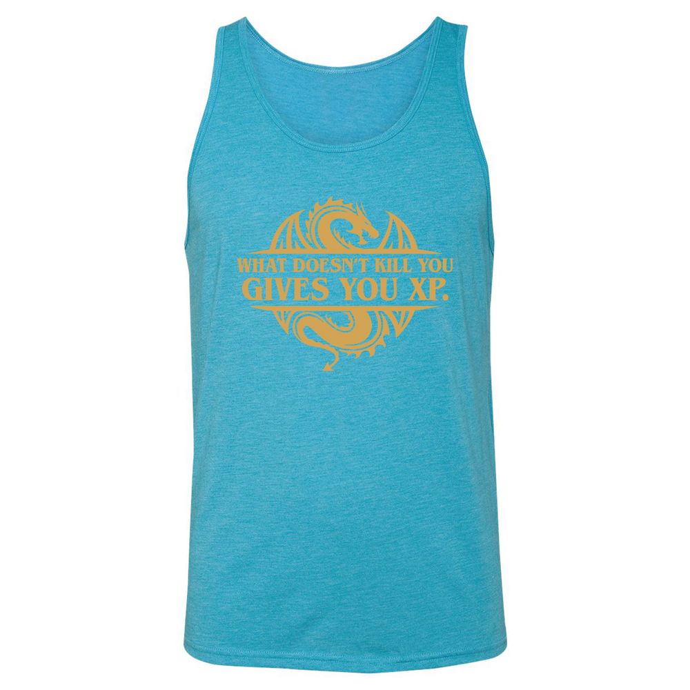 What Doesn't Kill You Gives You XP Unisex Jersey Tank - Aqua Triblend - 3