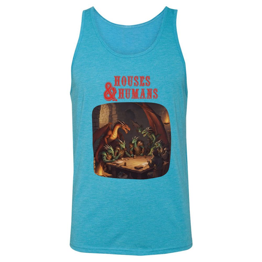 Houses And Humans Unisex Jersey Tank - Aqua Triblend - 3