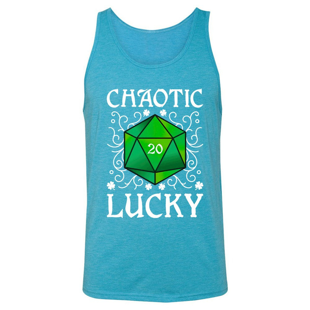 Chaotic Lucky D20 Dice Unisex Jersey Tank - Aqua Triblend - 3