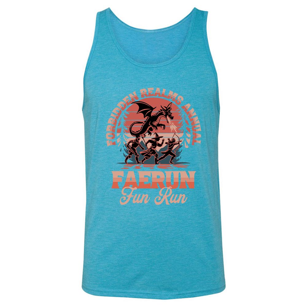 Faerun Fun Run Unisex Jersey Tank - Aqua Triblend - 3