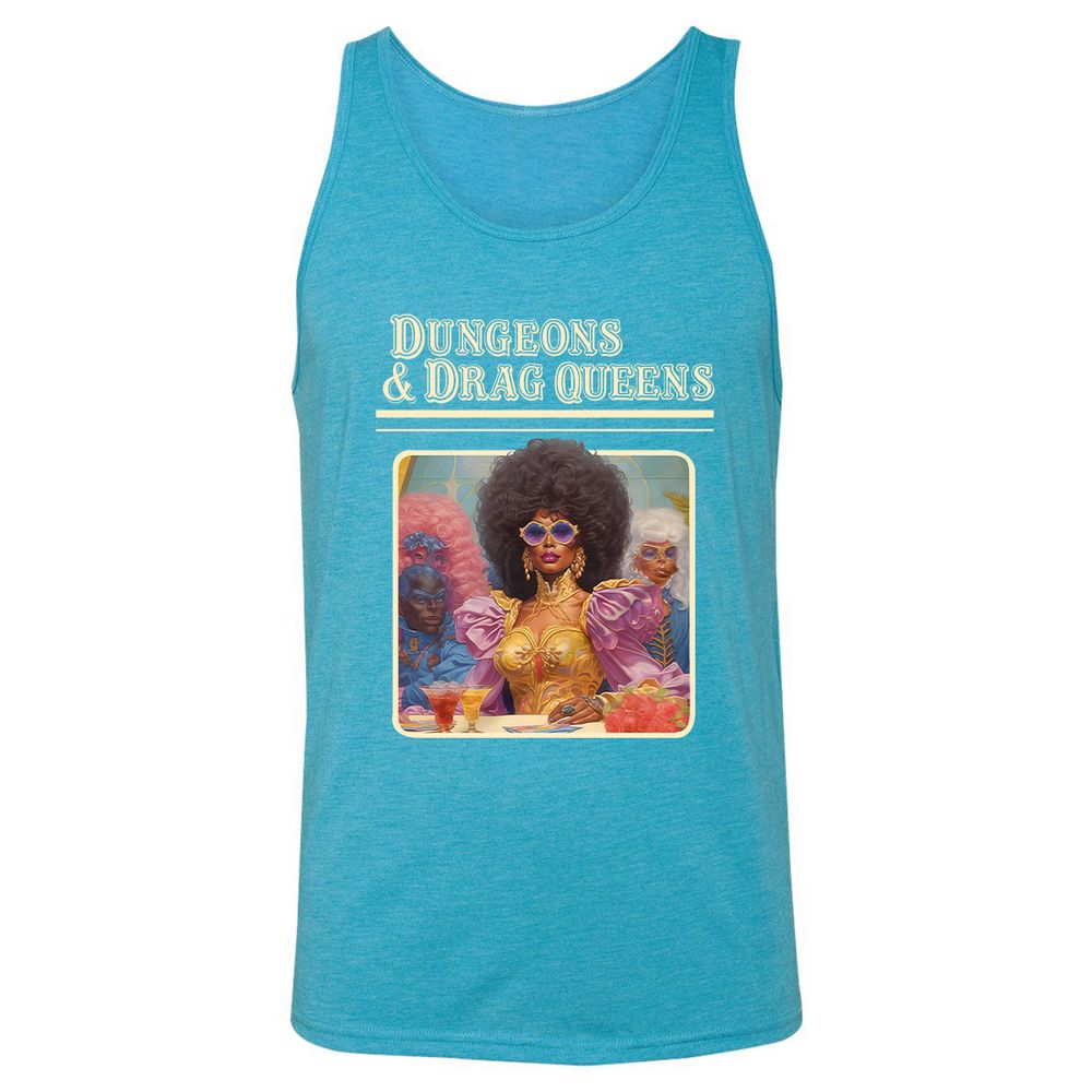 Dungeons & Drag Queens Unisex Jersey Tank - Aqua Triblend - 3
