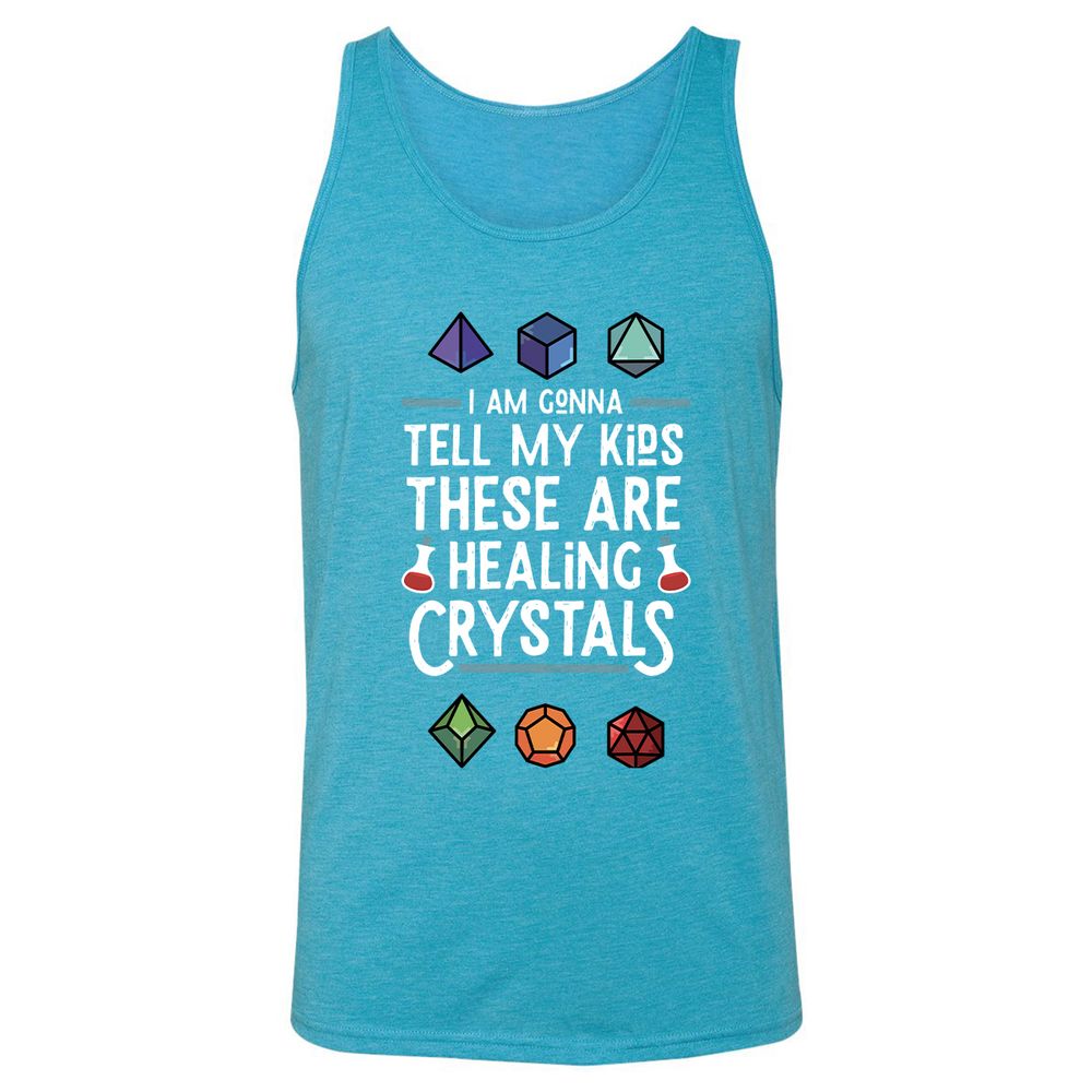 Healing Crystals Unisex Jersey Tank - Aqua Triblend - 3