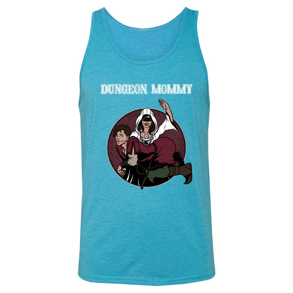 Dominant Dungeon Mommy Unisex Jersey Tank - Aqua Triblend - 3