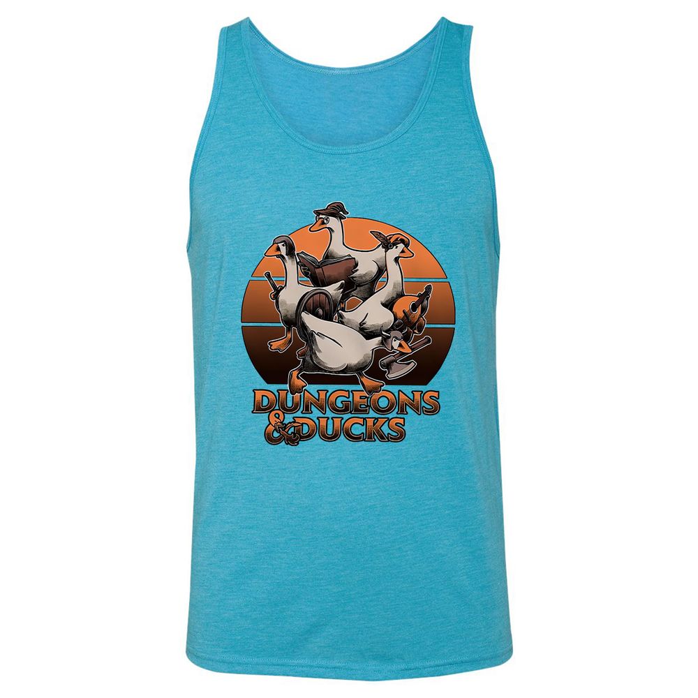 Dungeons And Ducks Unisex Jersey Tank - Aqua Triblend - 3