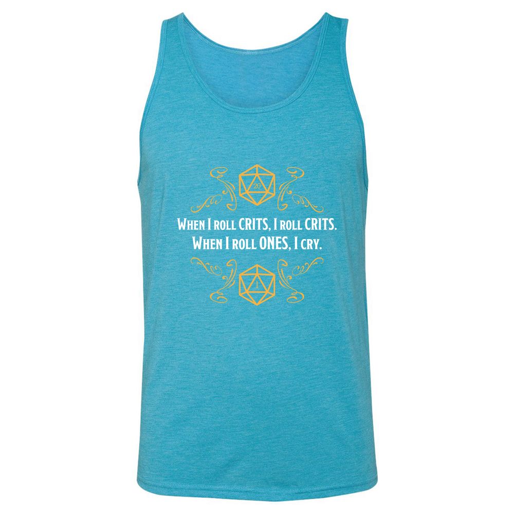 When I Roll Crits Unisex Jersey Tank - Aqua Triblend - 3