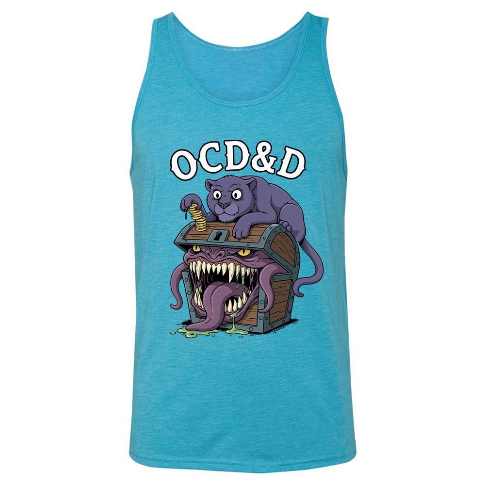 OCD&D Unisex Jersey Tank - Aqua Triblend - 3