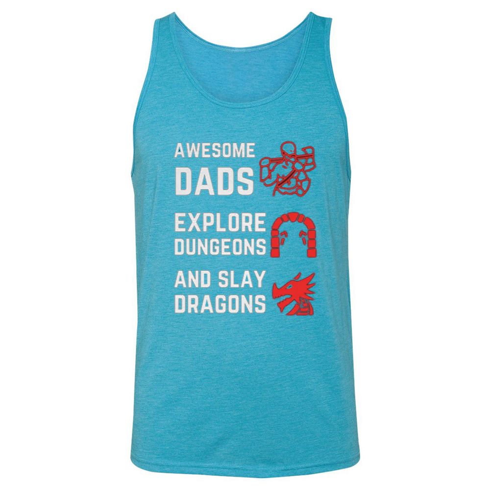 Awesome Dad Fathers Day Unisex Jersey Tank - Aqua Triblend - 3