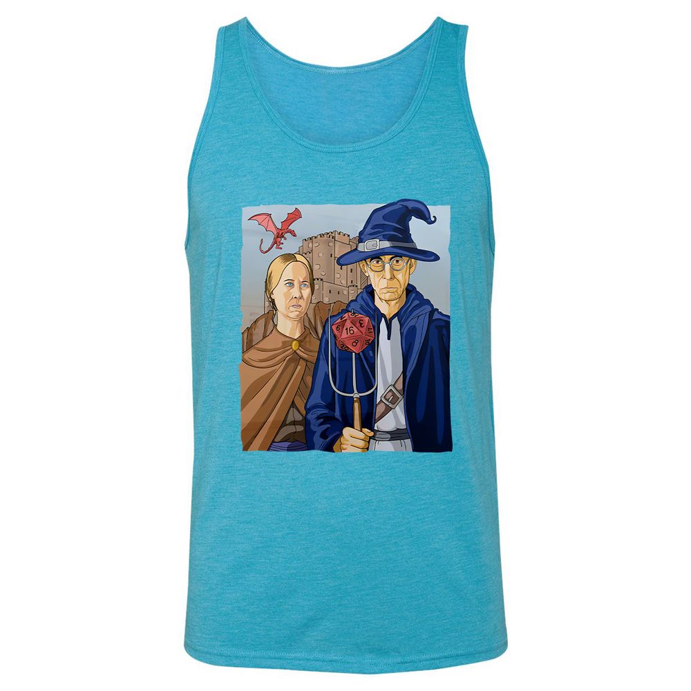 DnD Gothic Unisex Jersey Tank - Aqua Triblend - 3