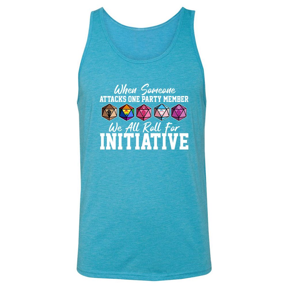 LGBT Roll For Initiative Unisex Jersey Tank - Aqua Triblend - 3