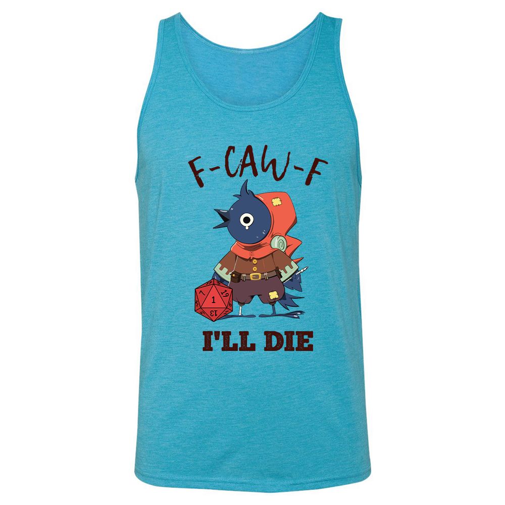 Unisex Jersey Tank - White - Aqua Triblend - 3