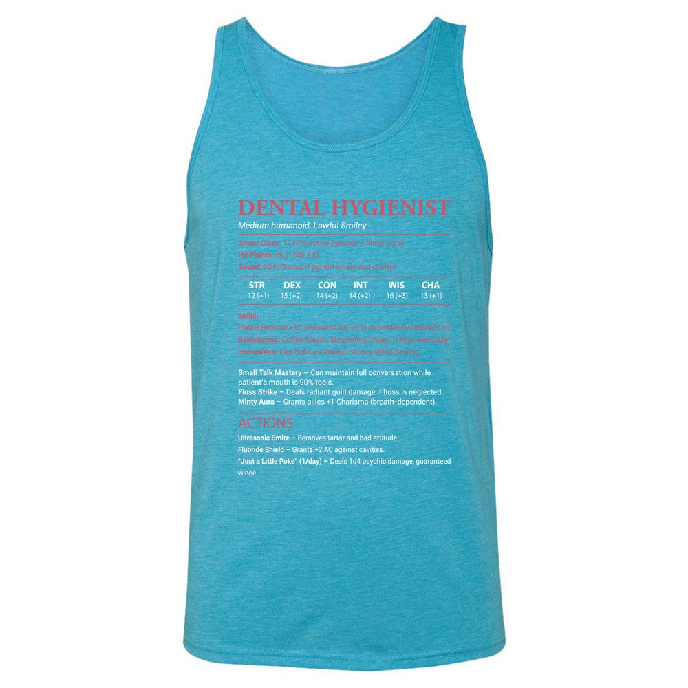 Dental Hygienist Unisex Jersey Tank - Aqua Triblend - 3