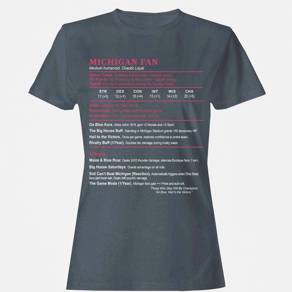 MICHIGAN FAN Women's T-Shirt - Charcoal - 3