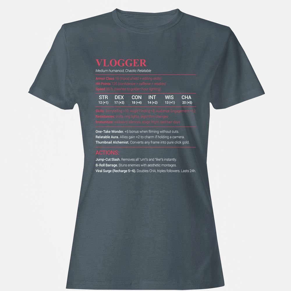 Vlogger Women's T-Shirt - Charcoal - 3