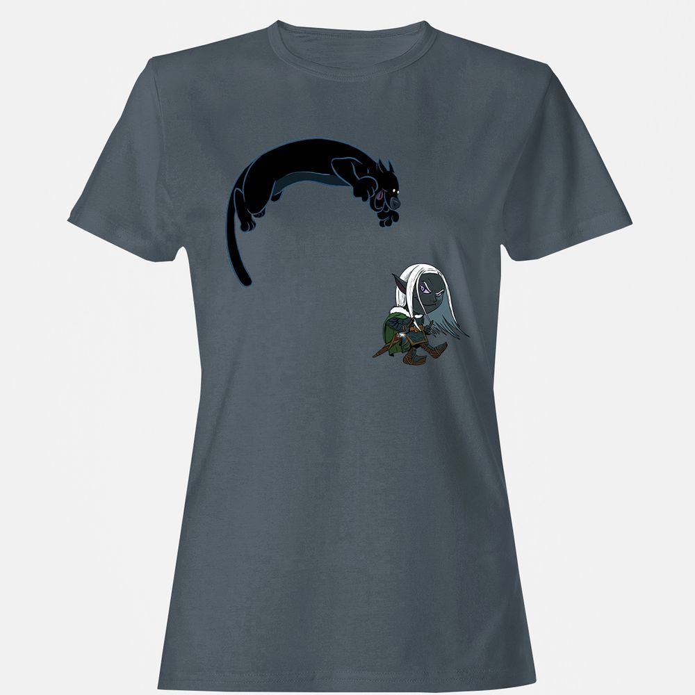 Drizzt And Guenhwyvar Women's T-Shirt - Charcoal - 3