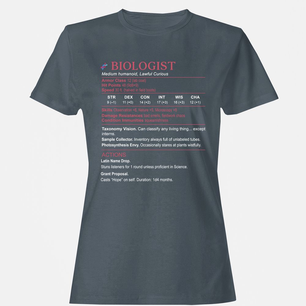 Biologist Stats Women's T-Shirt - Charcoal - 3