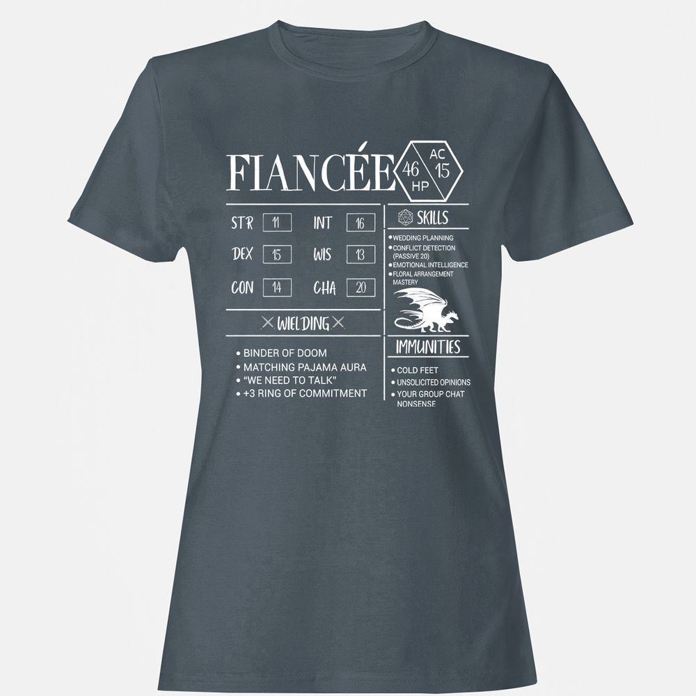 Fiancee Stats Women's T-Shirt - Charcoal - 3