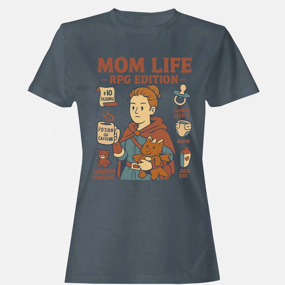 Mom Life RPG Edition Women's T-Shirt - Charcoal - 3