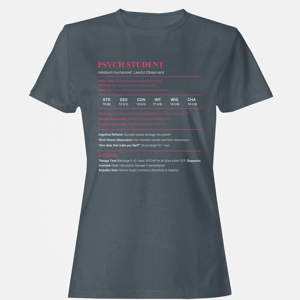 Psych Student Women's T-Shirt - Charcoal - 3