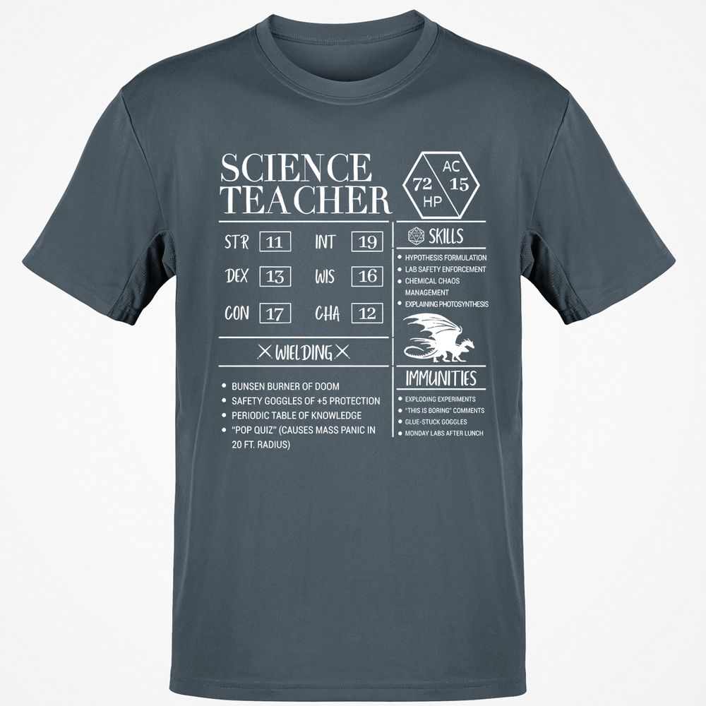 Science Teacher New Classic Unisex T-Shirt - Charcoal - 3