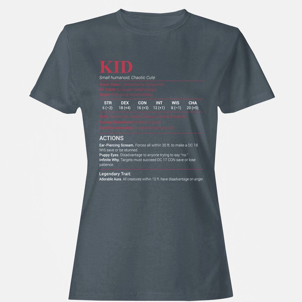Kid Stats Women's T-Shirt - Charcoal - 3