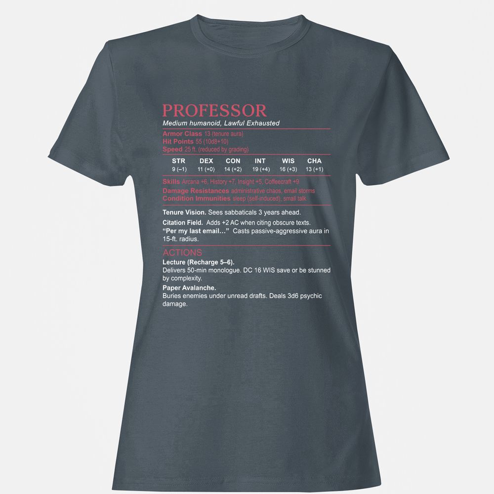 Professor Stats Women's T-Shirt - Charcoal - 3