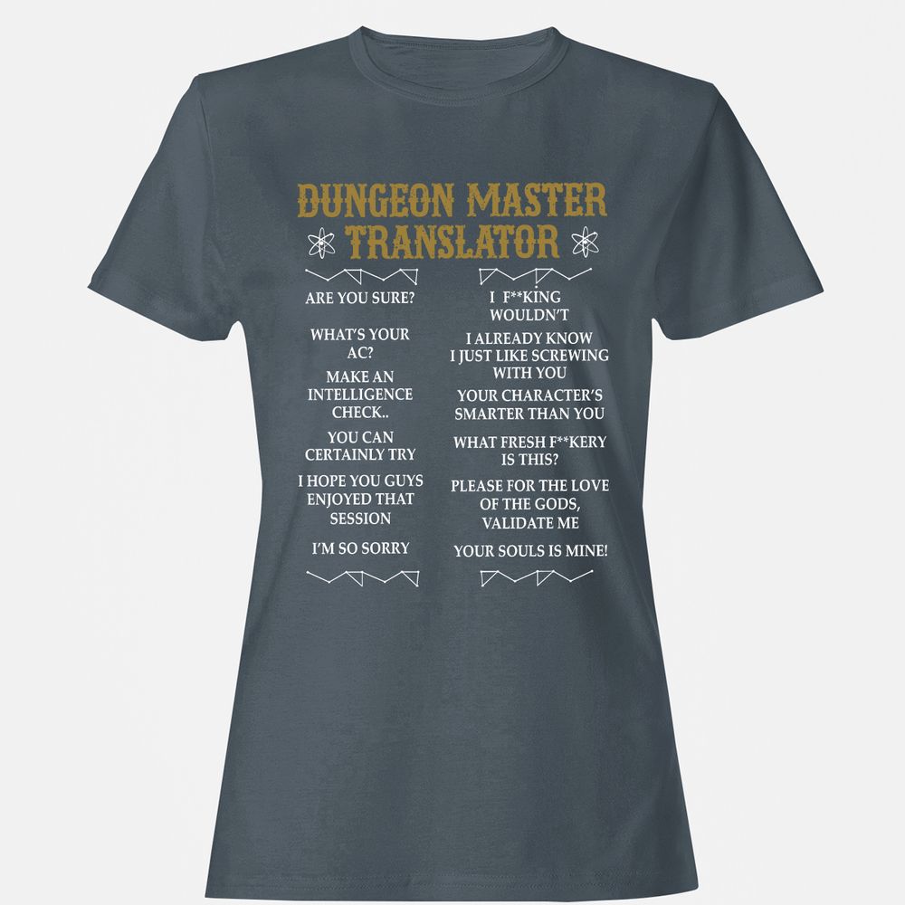 Dungeon Master Translator Women's T-Shirt - Charcoal - 3
