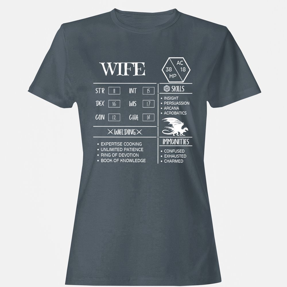 Wife Stats 2 Women's T-Shirt - Charcoal - 3