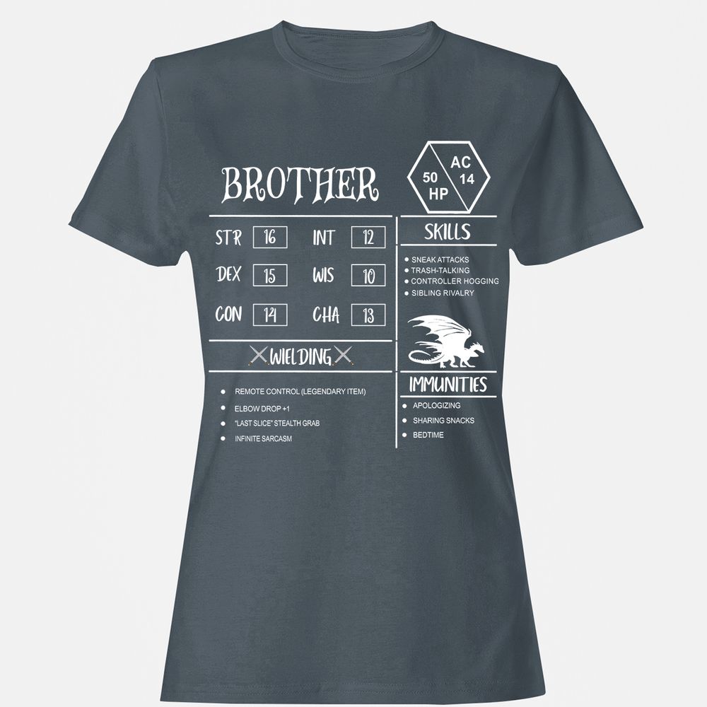 Brother Stats Women's T-Shirt - Charcoal - 3