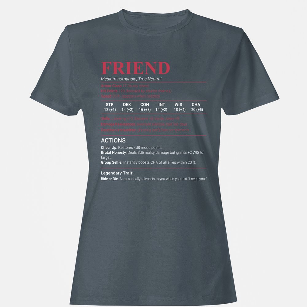 Friend Stats Women's T-Shirt - Charcoal - 3