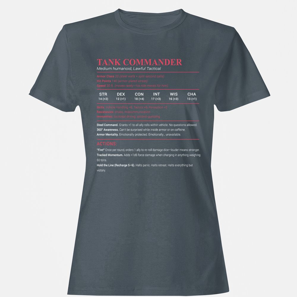 Tank Commander Women's T-Shirt - Charcoal - 3