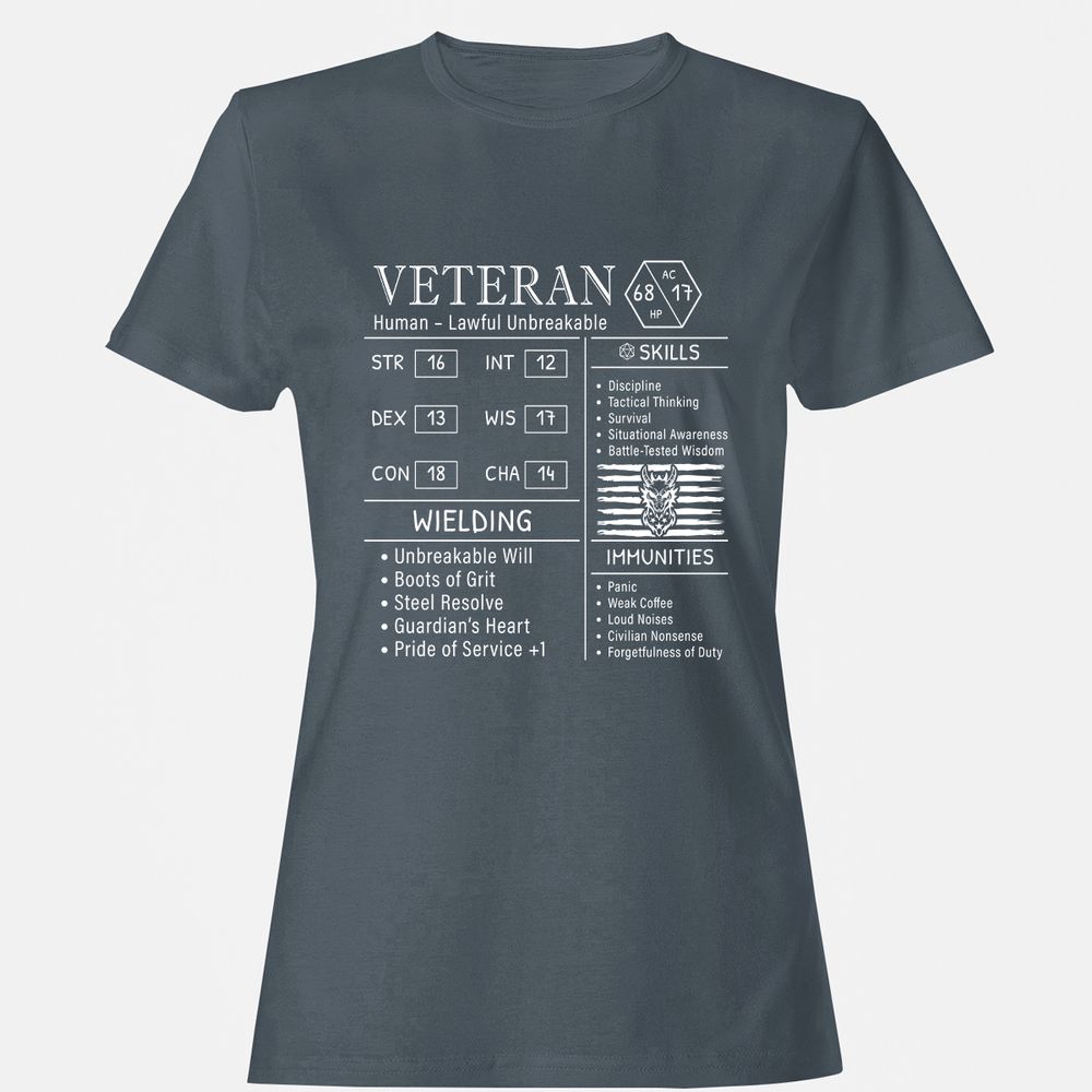 2710 veteran stats new Women's T-Shirt - Charcoal - 3