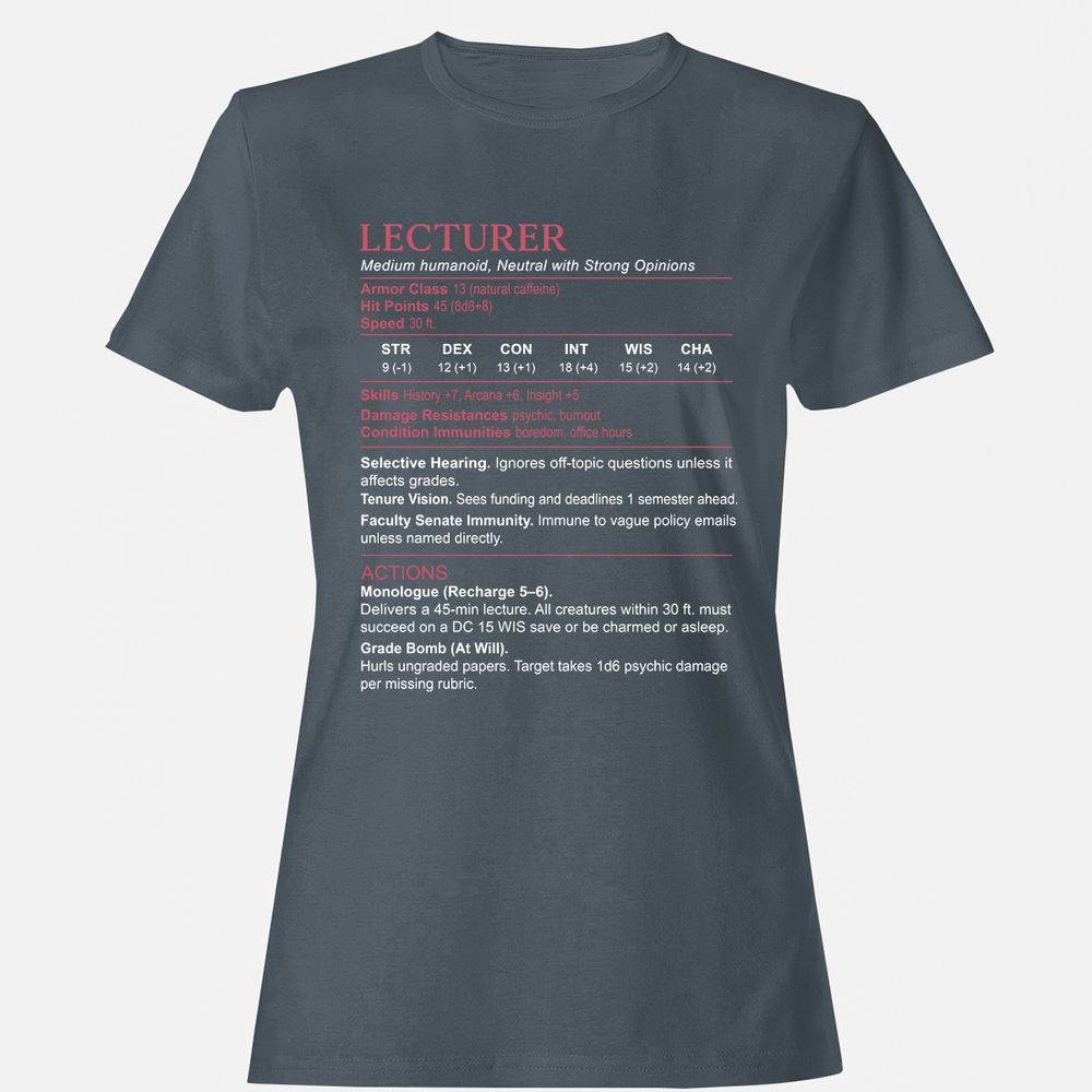 Lecturer Stats Women's T-Shirt - Charcoal - 3