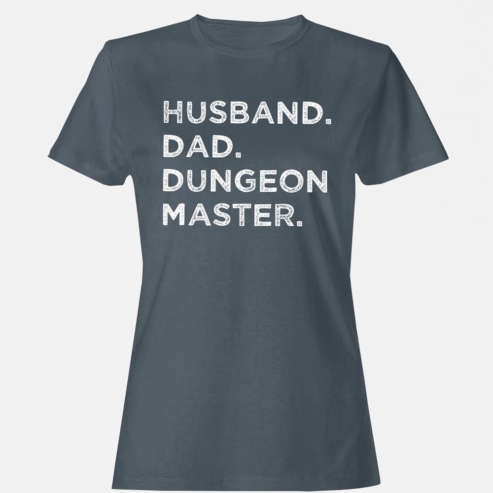Husband Dad Dungeon Master Women's T-Shirt - Charcoal - 3