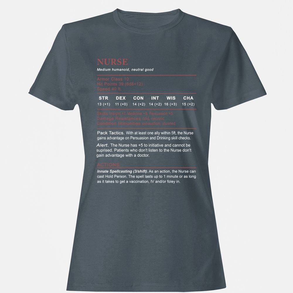 Nurse Stats 2 Women's T-Shirt - Charcoal - 3