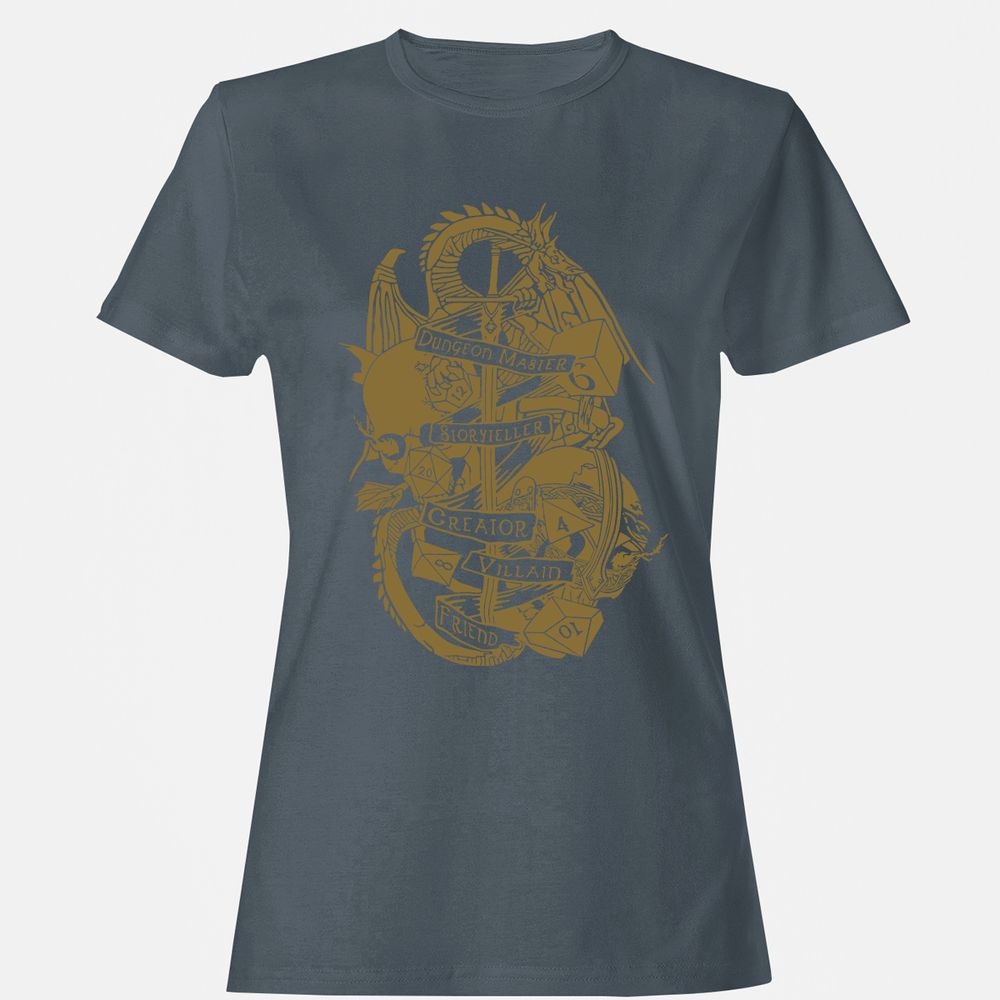 Dungeon Master Dragon Women's T-Shirt - Charcoal - 3