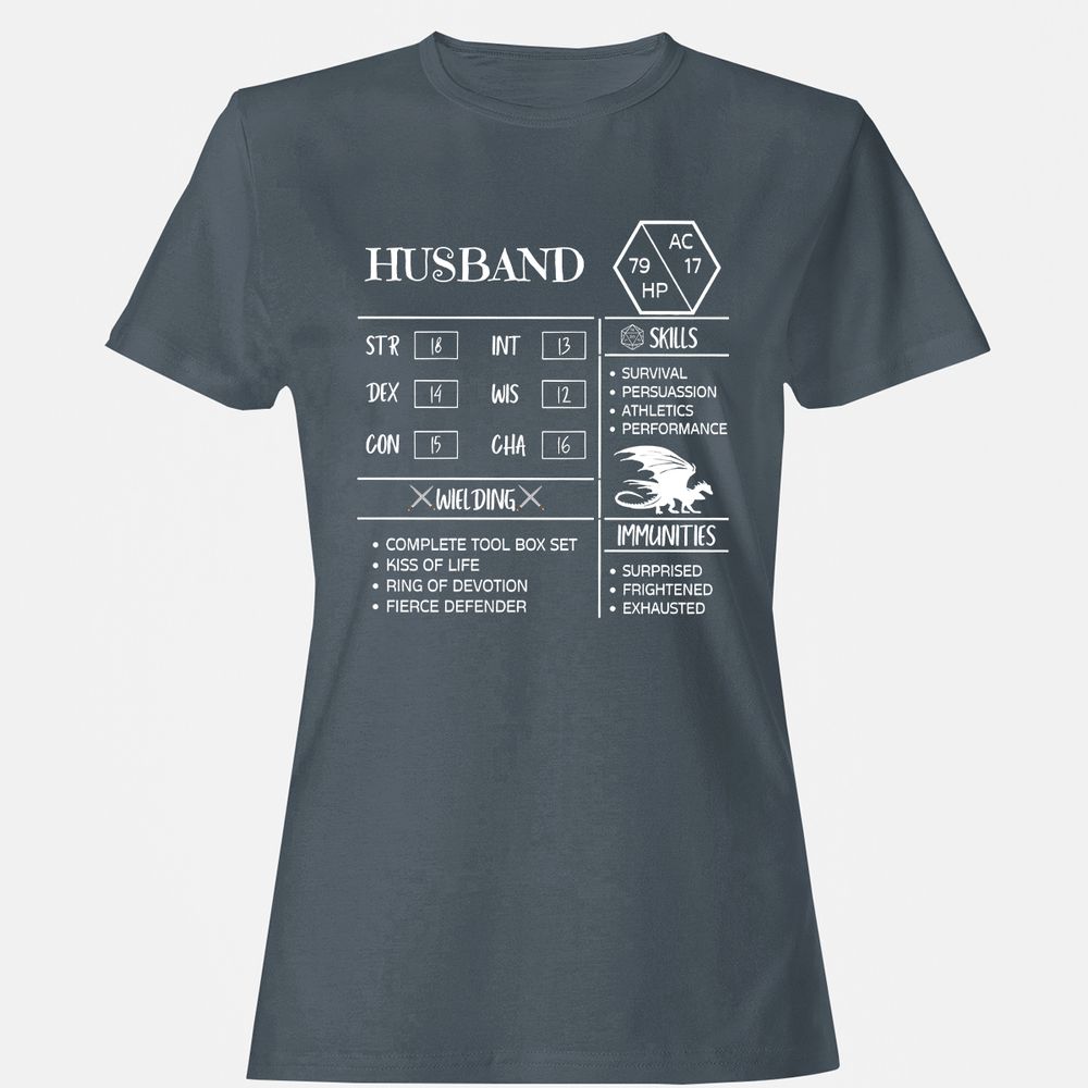Husband Stats 2 Women's T-Shirt - Charcoal - 3