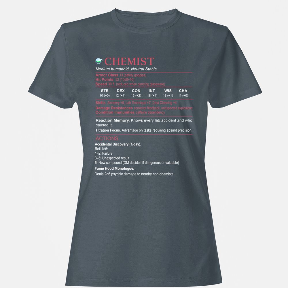 Chemist Stats Women's T-Shirt - Charcoal - 3