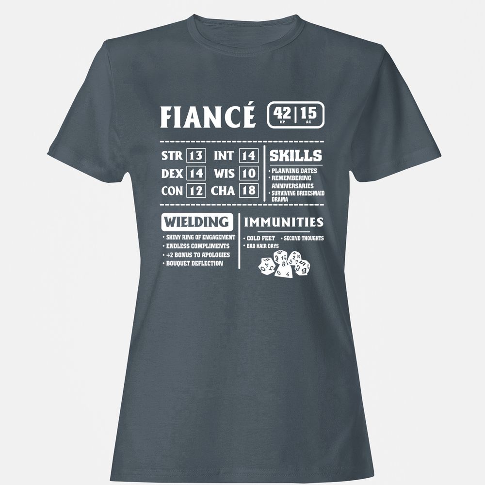 Fiance Stats Women's T-Shirt - Charcoal - 3