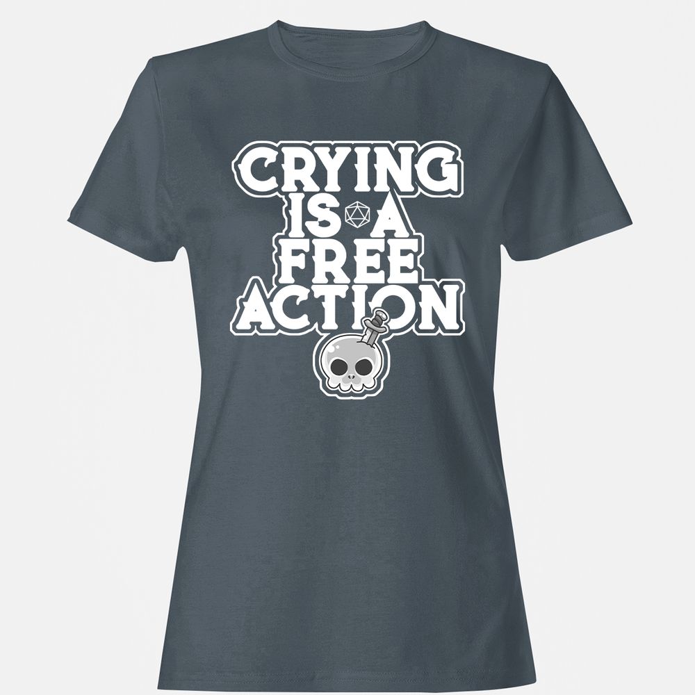 Crying Is A Free Action Women's T-Shirt - Charcoal - 3