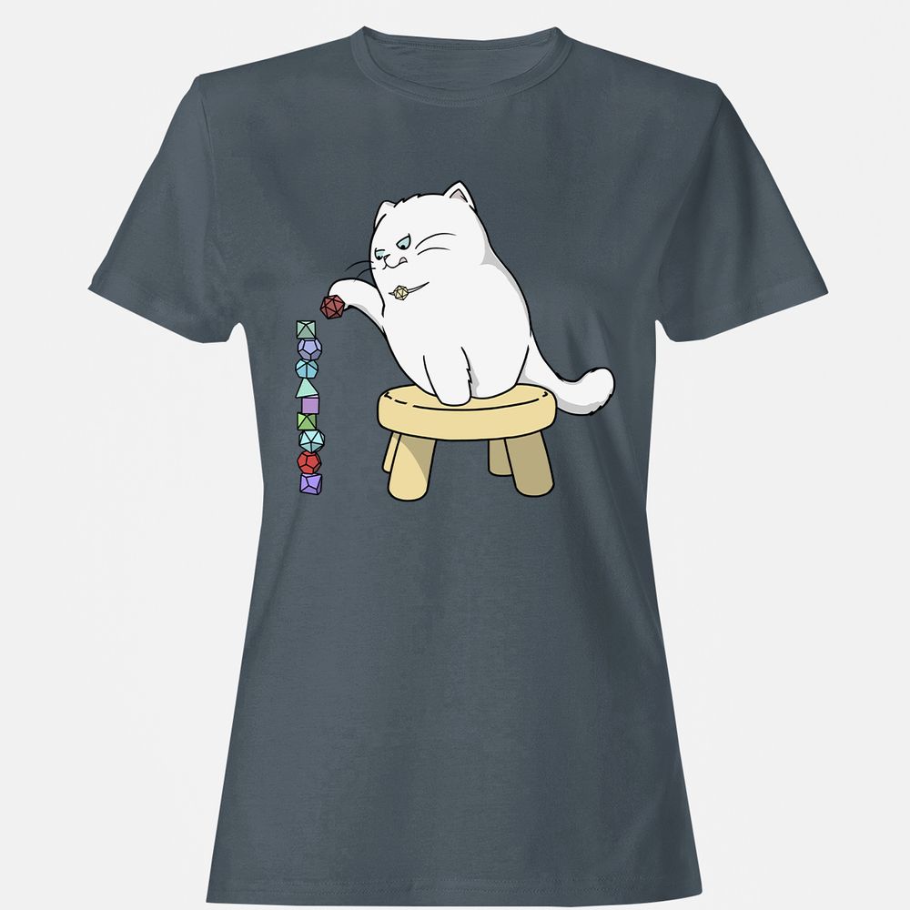 Cat Stacking Dice Women's T-Shirt - Charcoal - 3