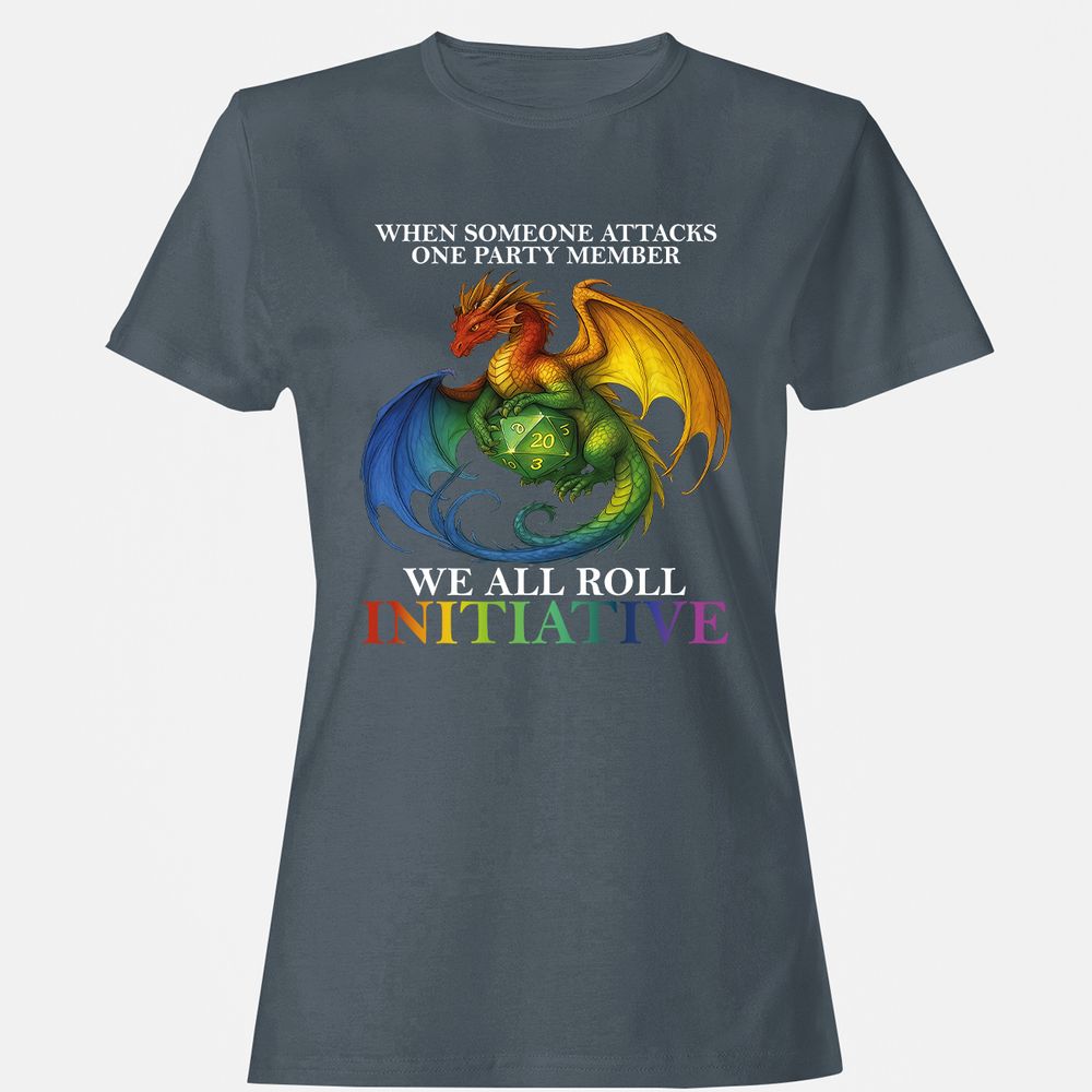 Dragon Roll For Initiative Women's T-Shirt - Charcoal - 3