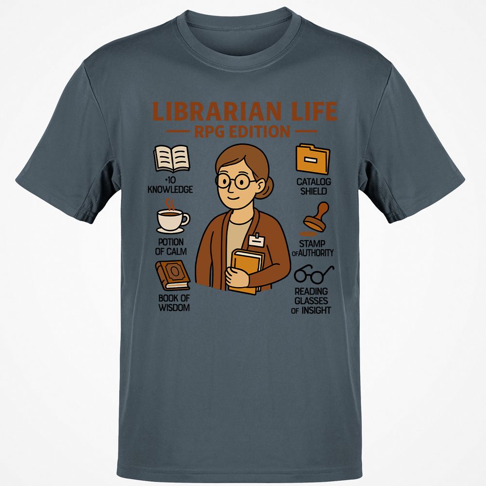 Librarian Life RPG Edition Classic Unisex T-Shirt - Charcoal - 3