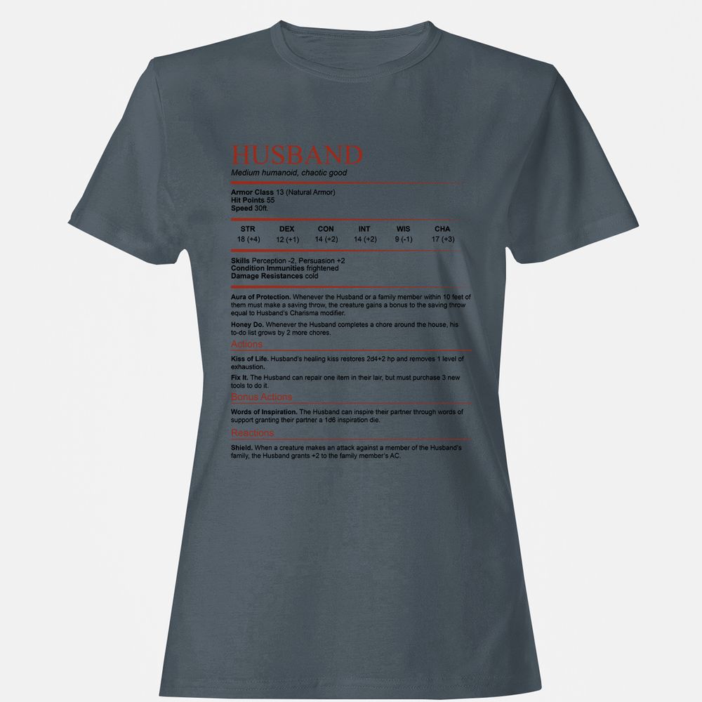 Husband White Women's T-Shirt - Charcoal - 3