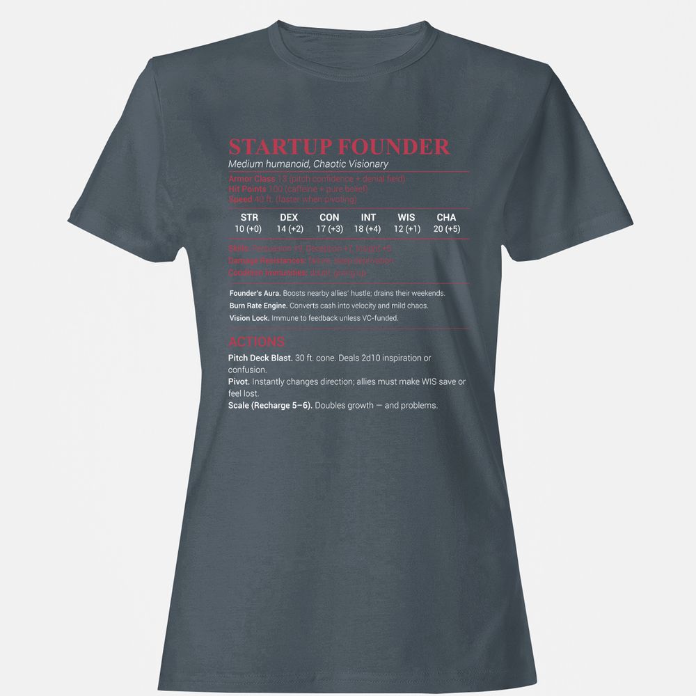 Startup Founder Women's T-Shirt - Charcoal - 3