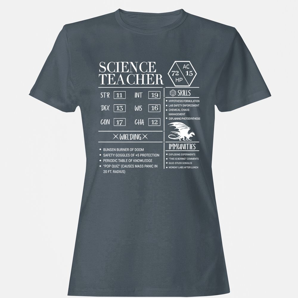 Science Teacher New Women's T-Shirt - Charcoal - 3