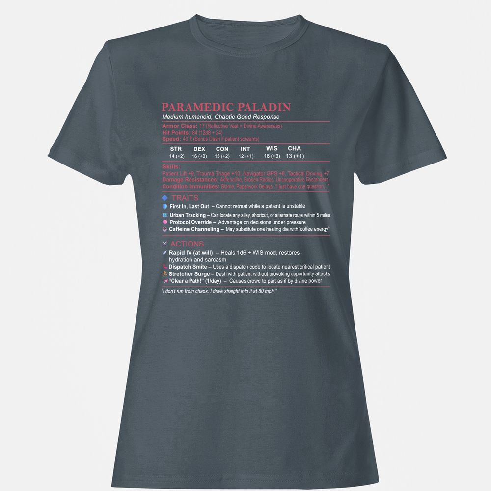 Paramedic Stats Women's T-Shirt - Charcoal - 3