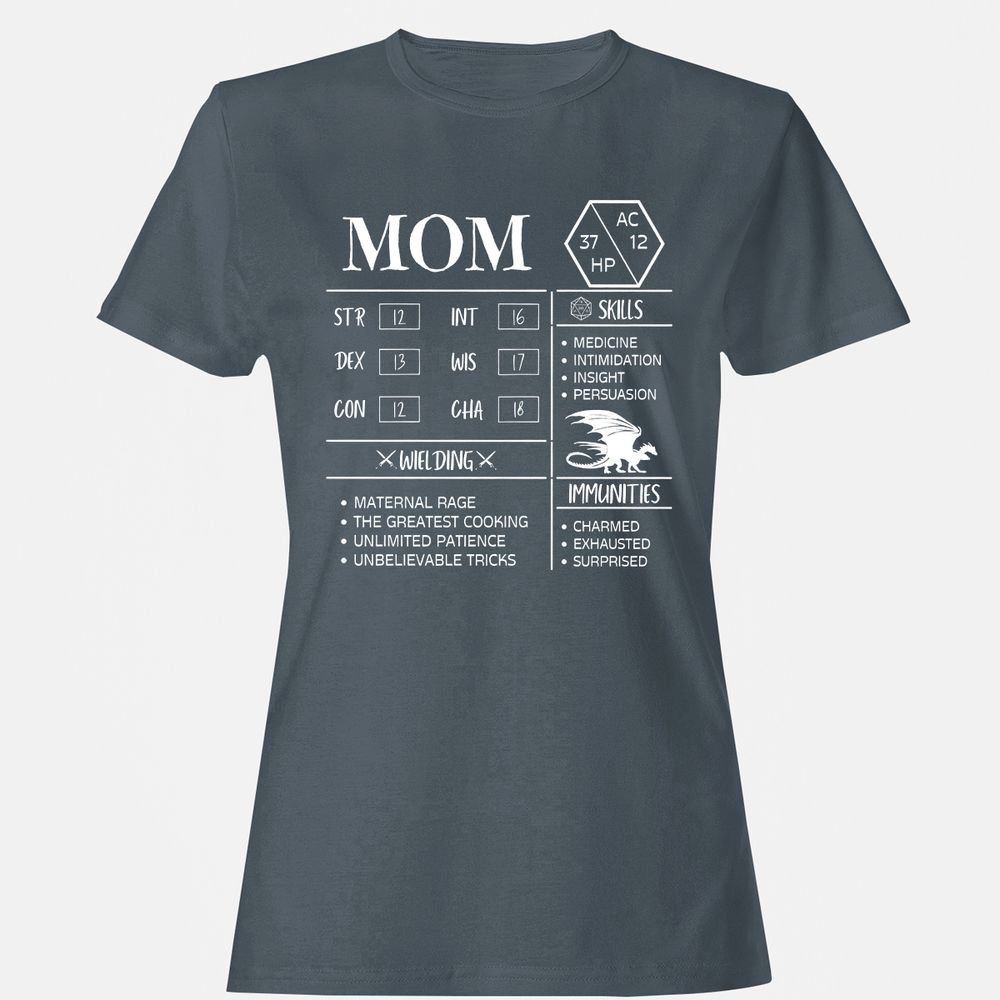 Mom Stats 2 Women's T-Shirt - Charcoal - 3